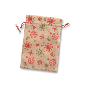 Sac din iuta cu fulgi 17x25cm, natural Folia