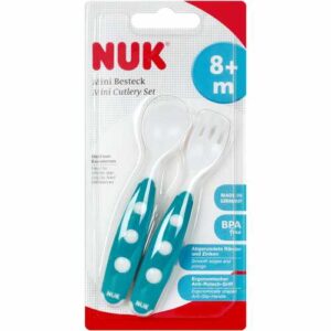 Set pt copii NUK furculita si lingurita (8luni+) (255047)