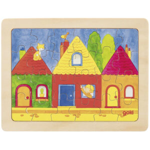 Puzzle -Case din lemn 24 piese GOKI