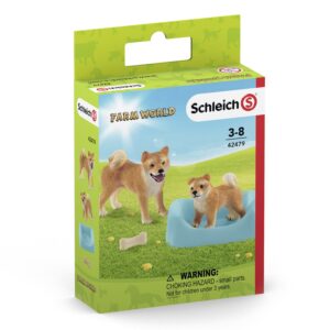 Set figurine Shiba Inu mama si pui Schleich