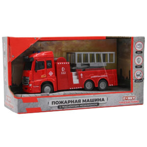 Masina pompieri cu mecanism de ridicare , sun/lum Funky Toys