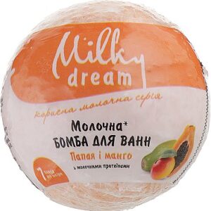 Бомба для ванн MD молочная, Белый персик 100г