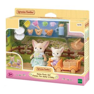 Set de joaca Sunny Picnic Set -Fennec Fox Sister and Baby Sylvanian Families