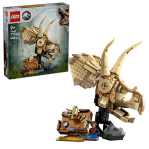 Fosile de dinozaur: craniu de Triceratops Jurassic LEGO