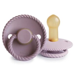 Set suzete din latex Frigg Rope (0-6 luni) Twilight Mauve/Soft Lilac
