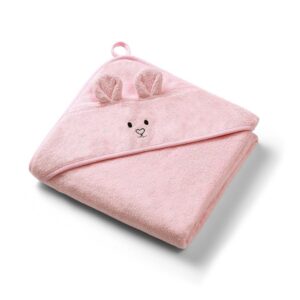 Prosop din bambus de baie cu gluga roz 100x100 Babyono