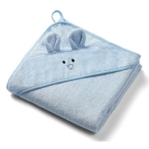 Prosop din bambus de baie cu gluga albastru 100x100 Babyono