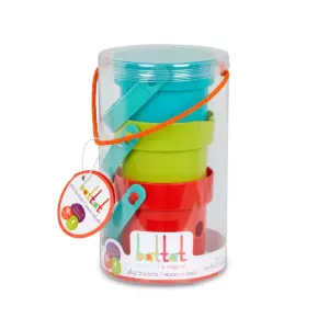Set de joaca pentru nisip/apa/baie Caldaruse Colorate 3 bucati BATTAT