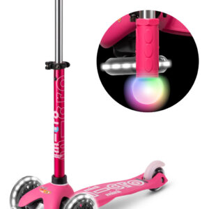 Trotineta Mini Micro Deluxe Magic LED Roz MICRO