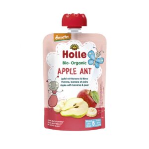 Piure Holle Bio Organic Apple Ant de mere, banane si pere (6 luni+) 100g