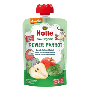 Holle Bio Organic piure Power Parrot de pere, mere, spanac (6 luni+) 100g