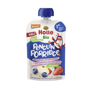 Piure Organic Penguin Porridge mere,fructe de padure,ovaz, quinoa 12 luni+ 110g Holle