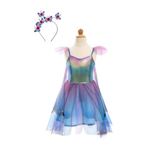 Rochie fluture siinaripata, albastru / violet, marimea 3-4 Great Pretenders