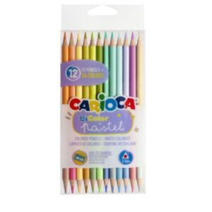 Set creioane colorate BiColor Pastel 12 buc. Carioca