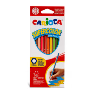 Set creioane colorate Supercolor hexag. 12 buc. 3,3mm Carioca