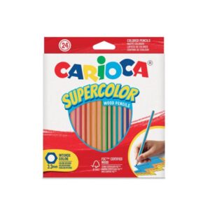 Set creioane colorate Supercolor hexag. 24 buc. 3,3mm Carioca