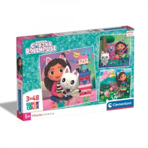Puzzle Gabby s Dollhouse 3X48 CLEMENTONI