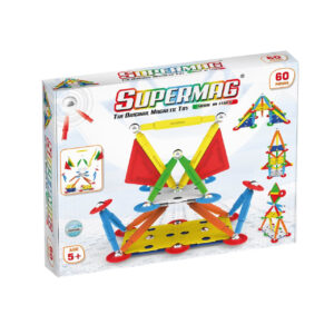 Set de constructie magnetic MULTICOLOR 60 piese Supermag