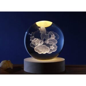 Glob de cristal luminos Unicorn, 8cm iTotal