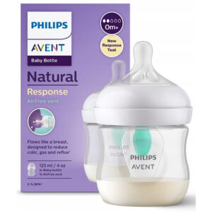 Biberon cu tetina din silicon cu dispozitiv anti-colici Air-Free 125 ml 0m+ Avent