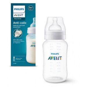 Biberon Anti-Colic din plastic tetina din silicon 330 ml 3m+ Avent