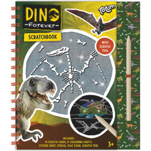 Set creativ caiet de razuit cu dinozauri TOTUM
