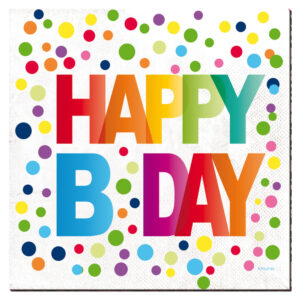 Set 20 Servetele Happy Bday Buline 33x33 cm Folat