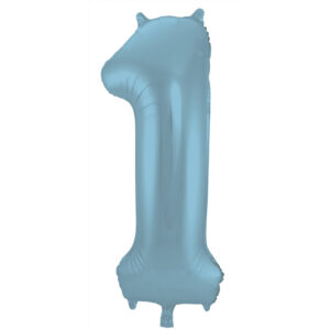 Balon Folie 86cm Matte Pastel Albastru Cifra 1 Folat