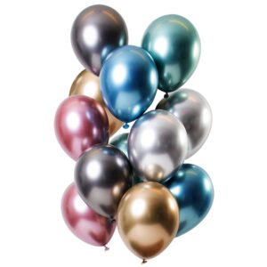 Set 12 Baloane latex Mirror Effect Treasures 33cm Folat