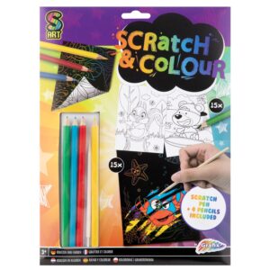 Set de Scratch art A4 si 4 creoane in asort. Grafix
