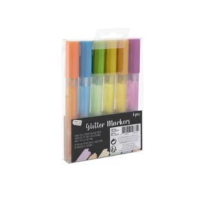 Set 6 markere cu sclipici Grafix