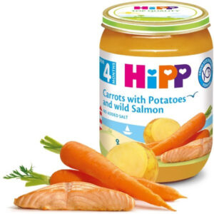 Piure morcov si cartofi cu somon HIPP 190 G