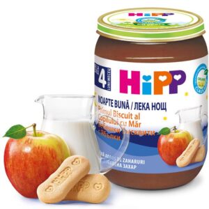 Pireu Noapte Buna gris cu biscuit si mar 190 G HiPP