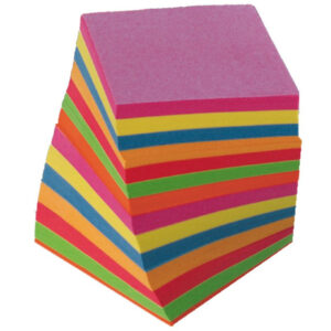 Bloc hartie pentru notite autoadezive 90x90x90mm, 170 foi mix Folia