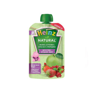 Piure fructe de padure HEINZ mere, capsuni, coacaza rosie 90g (6 luni)