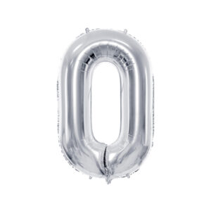 Balon din folie Cifra 0 72cm, argintiu PartyDeco