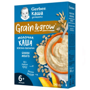 Terci de lapte fulgi de ovaz-grau cu banane si mango 6+luni 240g Gerber