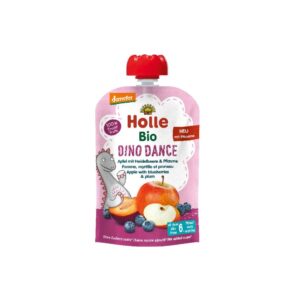 Piure de mere, afine si prune Bio Organic Dino Dance 6 luni+ 100g Holle