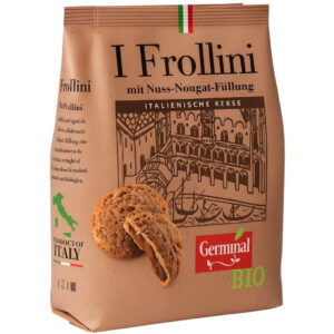 Biscuiti organici cu umplutura de cacao si alune de padure 150g I Frollini