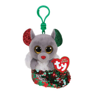 Breloc de plus, Soricel Chipper 8,5 cm, Baby Beanies/Ty