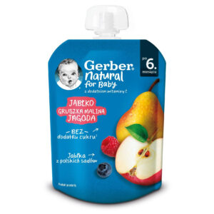 Piure din mere-pere-zmeura-afine 80g
