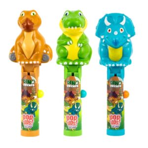 Pop Ups cu bomboane cu aroma de capsuni Dino and Friends 10g